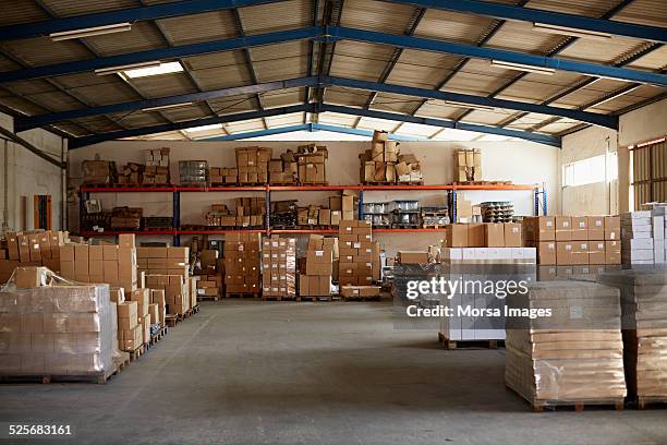 warehouse at glass factory - storage room boxes stock pictures, royalty-free photos & images