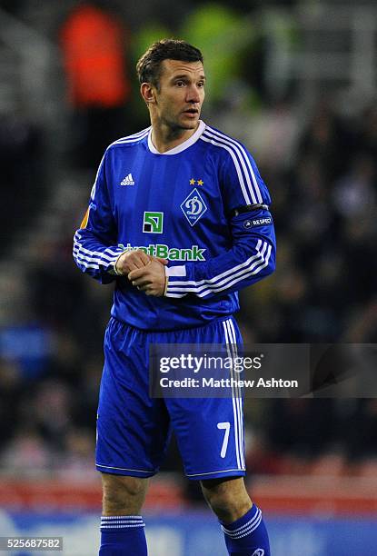 Andriy Shevchenko of Dynamo Kiev feels the cold of Stoke City