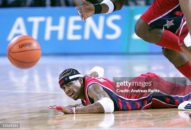 Basketball / Maenner: Olympische Spiele Athen 2004, Athen; USA - Puerto RICO 73:92; Allen IVERSON / USA .