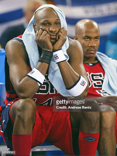 Basketball / Maenner: Olympische Spiele Athen 2004, Athen; USA - Puerto RICO 73:92; Lamar ODOM, Richard JEFFERSON / USA; .