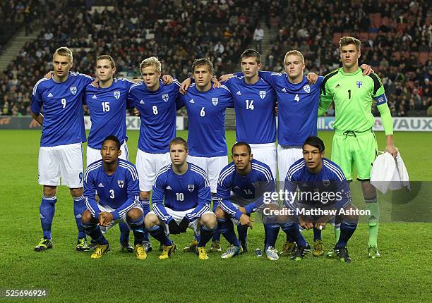 Finland team group - back Tim Vayrynen, Patrick O'Shaughnessy, Kalle Kauppi, Robin Lod, Daniel O'Shaughnessy, Dani Hatakka and Jesse Joronen of...