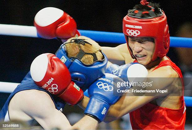 Boxen: Olympische Spiele Athen 2004, Athen; Finale / Federgewicht -57kg; KIM / PRK - TICHTCHENKO / RUS /; Alexei TICHTCHENKO / RUS / Gold, Song Guk...
