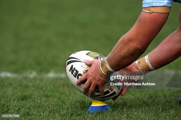 Conversion Kick In Rugby Rugby Ball On Tee Photos and Premium High Res Pictures - Getty Images