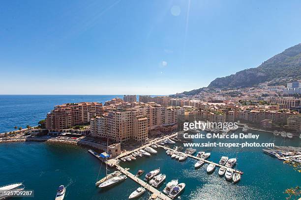 monaco fontvieille - harbour of fontvieille stock pictures, royalty-free photos & images