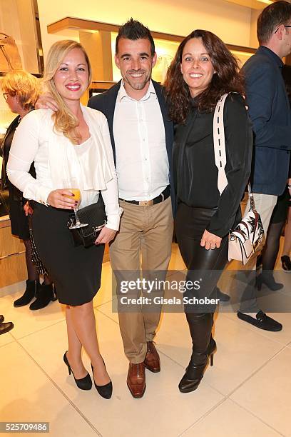 Francisco Copado and his sister Esther Copado, wife of Hasan Salihamidzic and his fiance Cristina during the TOD'S 'The art of leather' party on...