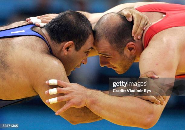 Ringen: Olympische Spiele Athen 2004, Athen; Freistil / 120kg / Maenner; Artur TAYMAZOV / UZB - Gold -, Alireza REZAEI / IRI / Silber 28.08.04.