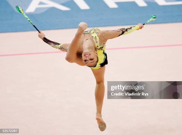 Rhythmische Sportgymnastik: Olympische Spiele Athen 2004, Athen; Einzel / Mehrkampf / Keule; Alina KABAEVA / RUS - GOLD - 29.08.04.