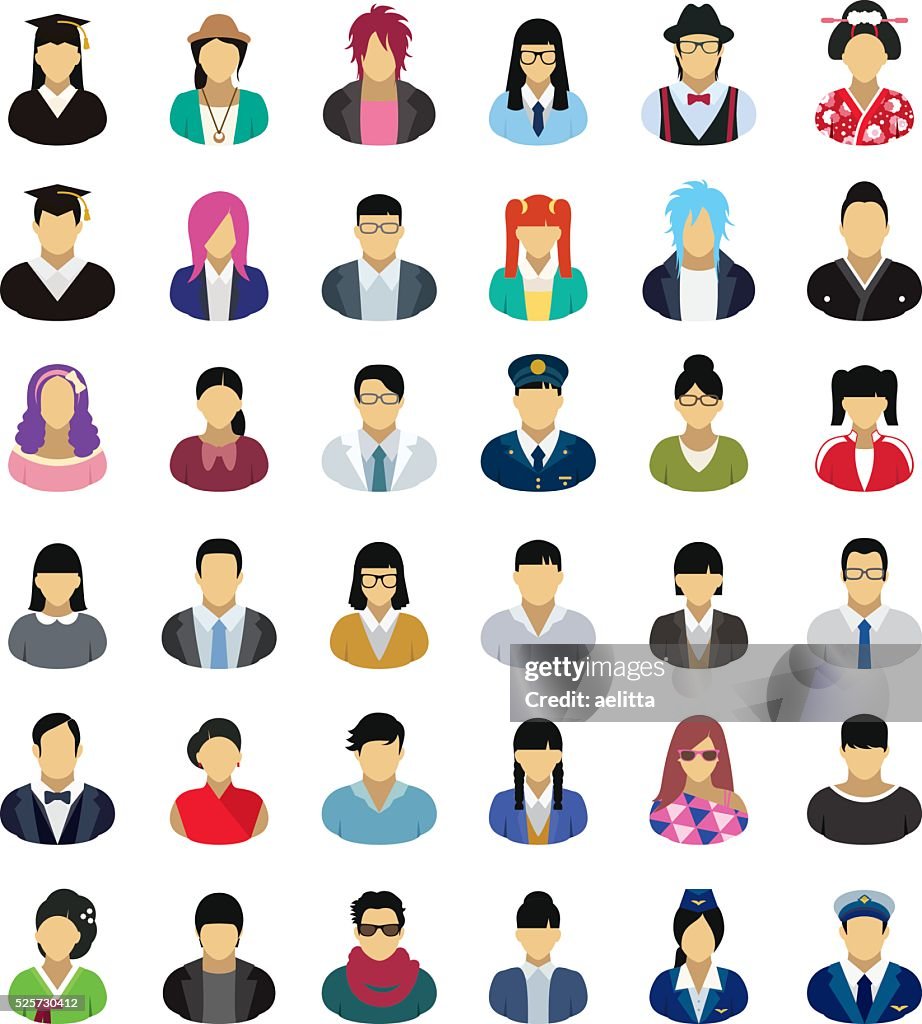 Vector characters (East Asia) – icon set