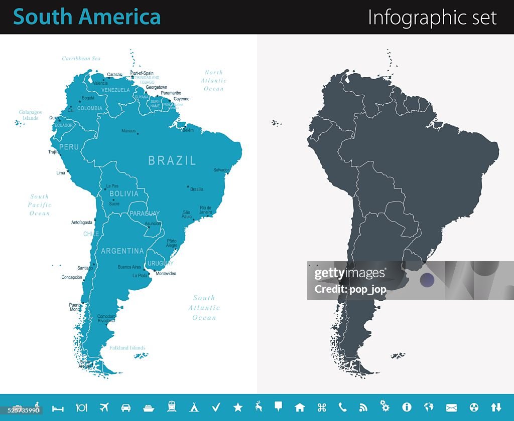 South America Map - Infographic Set