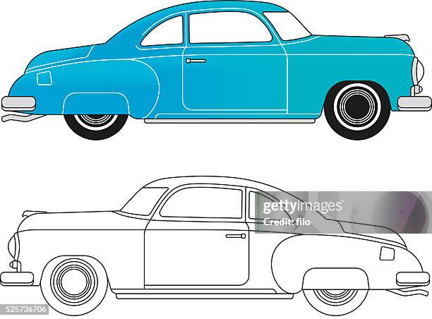 classic car concept - vintage car stock illustrations