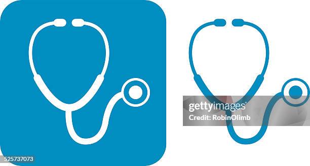 blue stethoskop symbole - stethoskop stock-grafiken, -clipart, -cartoons und -symbole