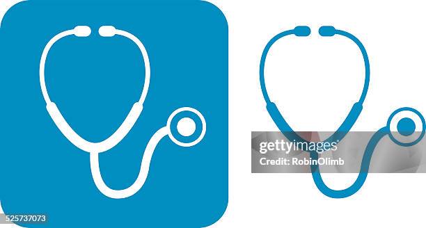 blue stethoscope icons - stethoscope stock illustrations