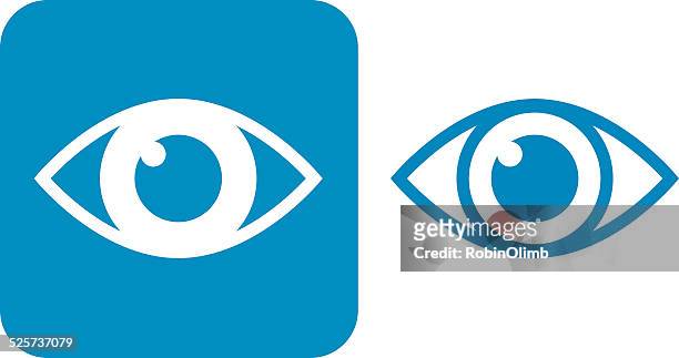 blue eye icons - iris eye stock illustrations