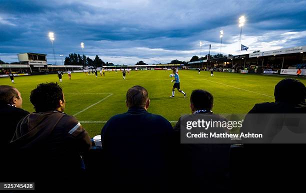Rhyl 0-4 to Partizan Belgrade, Rhyl fans watch the game during the UEFA Champions League - Second Qualification Round - First Leg at Belle Vue...