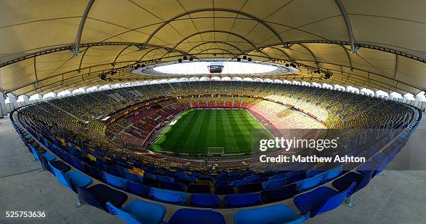 Panoramic view of the National Arena / Arena Nationala stadium ahead of the UEFA Europa League Final 2012 - Atletico Madrid v Athletic Bilbao in...