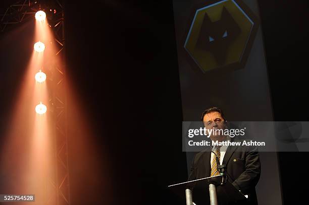 Jez Moxey the CEO of Wolverhampton Wanderers speaks during the Wolverhampton Wanderers End of Season Dinner