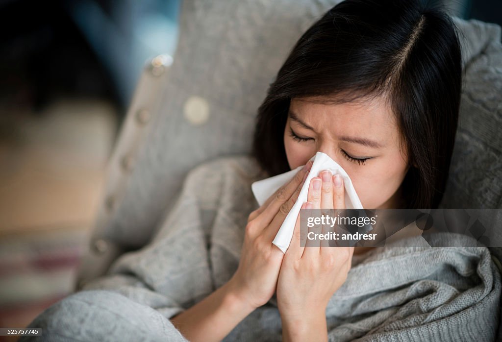 Woman with the flu