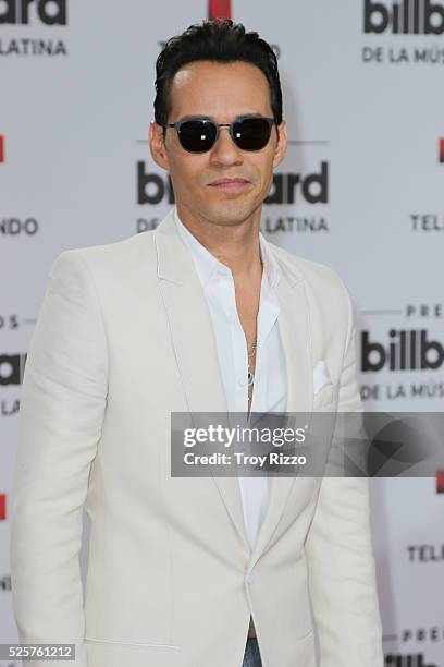 Marc Anthony is seen arriving to the Billboard Latin Music Awards at the Bank United Center on April 28, 2016 in Miami, Florida.