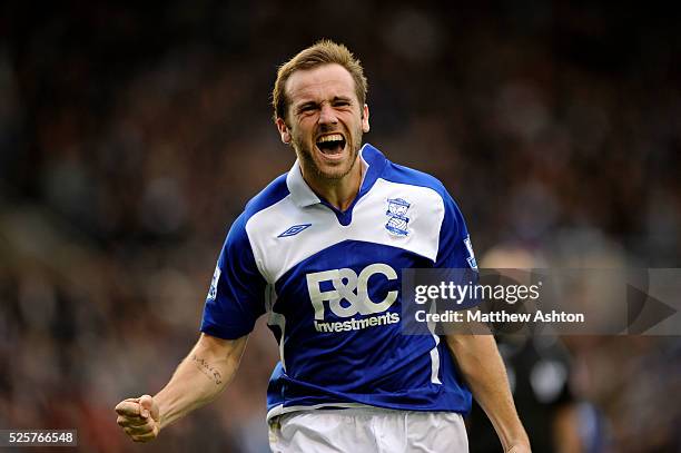 James McFadden of Birmingham City celebrates after scoring to make it 2-0