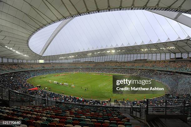 Amazulu FC take on Maritzburg United during the first ever football match in the Moses Mabhida Stadium in Durban, South Africa - one of the venues of...