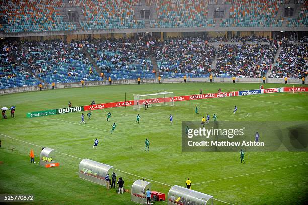 Amazulu FC play Maritzburg United in the Durban Derby during the first ever football match in the Moses Mabhida Stadium in Durban, South Africa - one...
