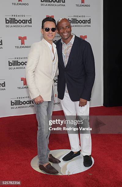 Sergio George and Marc Anthony attend the Billboard Latin Music Awards at Bank United Center on April 28, 2016 in Miami, Florida.