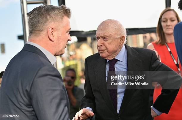 Actors Alec Baldwin and Norman Lloyd attend 'All The President's Men' premiere during the TCM Classic Film Festival 2016 Opening Night on April 28,...