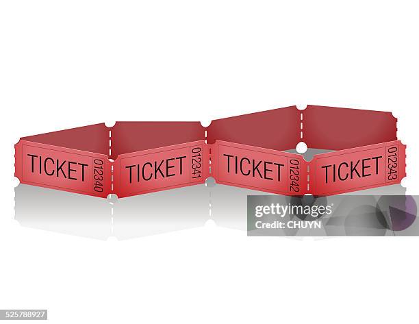 isolated red tickets - raffle tickets stock illustrations