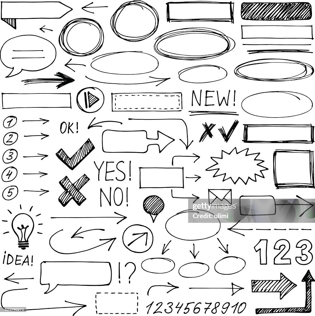 Hand-drawn design elements