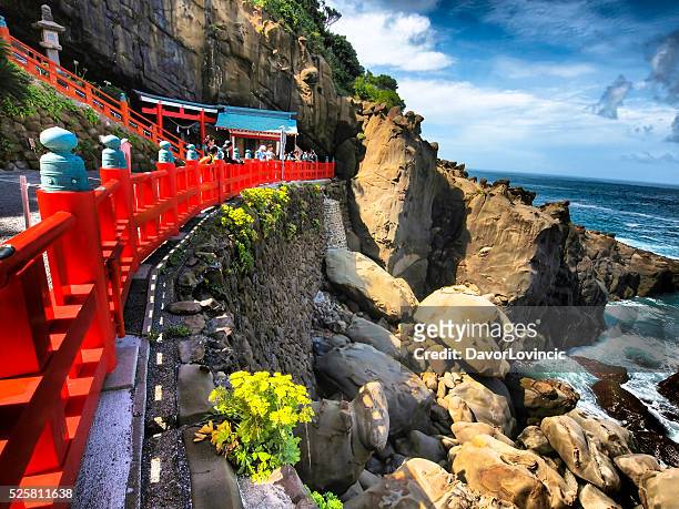 udo shrine on nichinan coast on south japan - miyazaki prefecture stock pictures, royalty-free photos & images