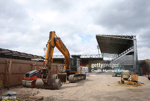 Building work continues on the new stand at Vicarage Road stadium, home of Watford