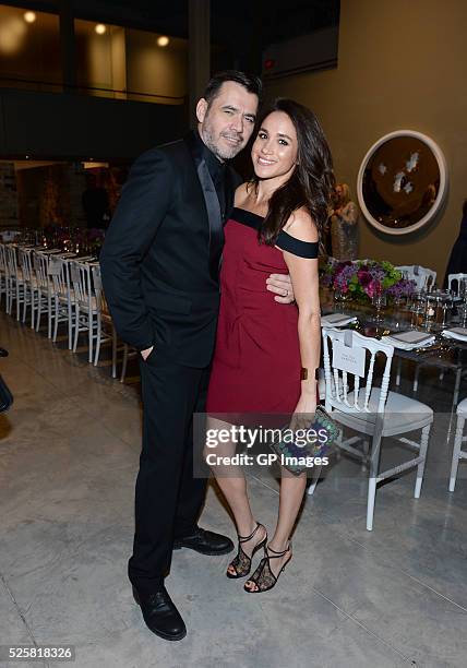 Designer Roland Mouret and actress Meghan Markle attend the Roland Mouret private dinner at Corkin Gallery on April 28, 2016 in Toronto, Canada.