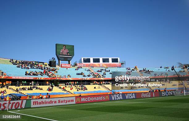 Empty seats at The Royal Bafokeng stadium, Rustenburg