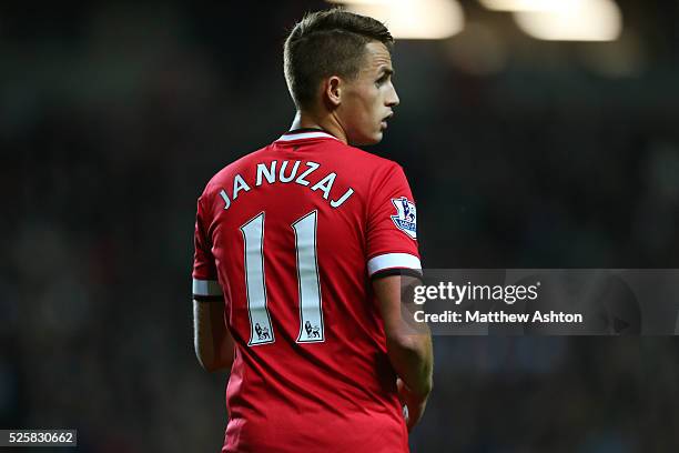 The back of Adnan Januzaj of Manchester United with his number 11 shirt