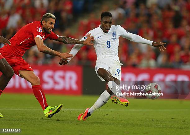Danny Welbeck of England scores a goal to make it 0-2