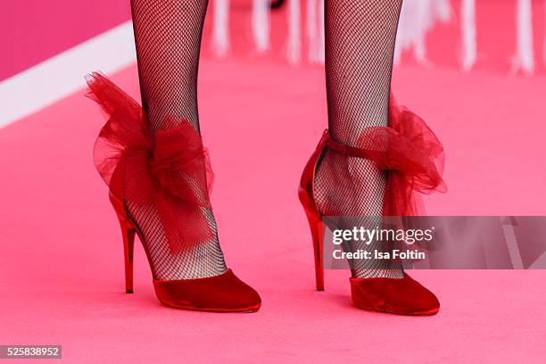 Annette Eimermacher, shoe detail, during the Telekom Entertain TV Night at Hotel Zoo on April 28, 2016 in Berlin, Germany.