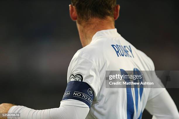 Wayne Rooney of England wearing the captain's armband