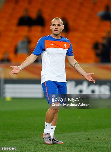 Wesley Sneijder of Netherlands during the training session