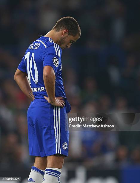 Dejected looking Eden Hazard of Chelsea