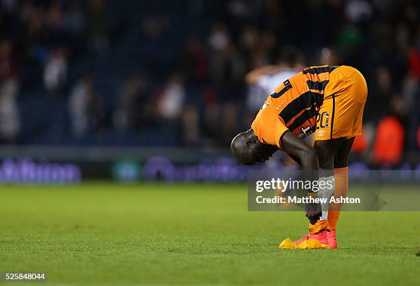 Dejected Yannick Sagbo of Hull City