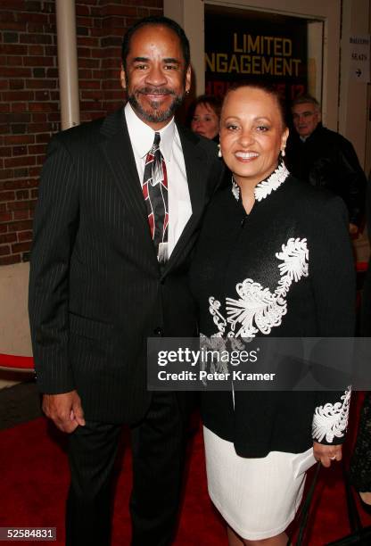 Tim Reid and wife attend the opening night of the Broadway play "Julius Caesar" on April 3, 2005 in New York City.
