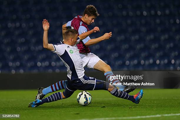 Tom Smart of West Bromwich Albion U21 and Daniel O'Brien of Aston Villa U21