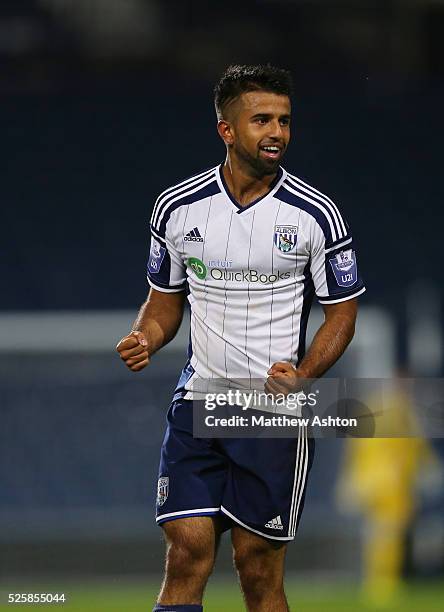 Adil Nabi of West Bromwich Albion U21 celebrates after scoring a goal to make it 1-1