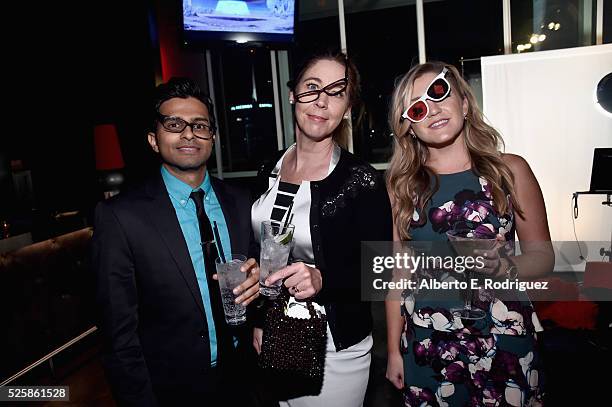 Actors Asif Ali, Brooke Dillman, and Jessica Lowe attend the TCM Classic Film Festival 2016 Opening Night After Party on April 28, 2016 in Los...