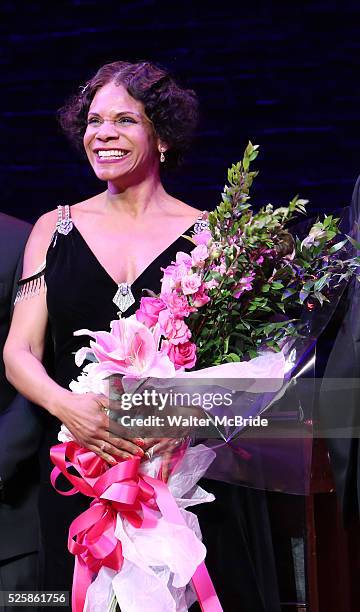 Audra McDonald during the Broadway Opening Night Curtain Call for 'Shuffle Along' at The Music Box Theatre on April 28, 2016 in New York City.