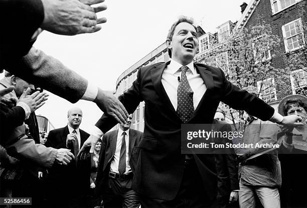 Tony Blair 1997 General Election Campaign Photos and Premium High Res