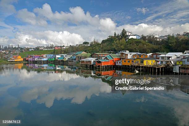 palafitos - castro chiloé island stock pictures, royalty-free photos & images