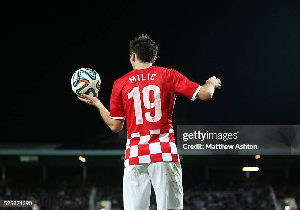 Hrvoje Milic of Croatia takes a throw in