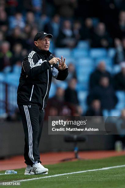 Tony Pulis manager/head coach of Stoke City gives instructions from the side of the pitch