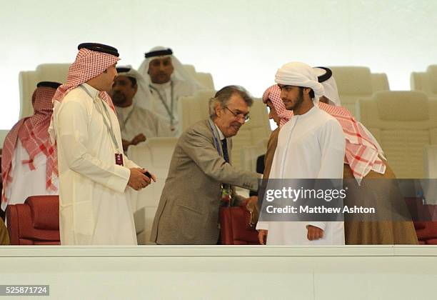 Owner of Inter Milan, Massimo Moratti greets locals in Abu Dhabi